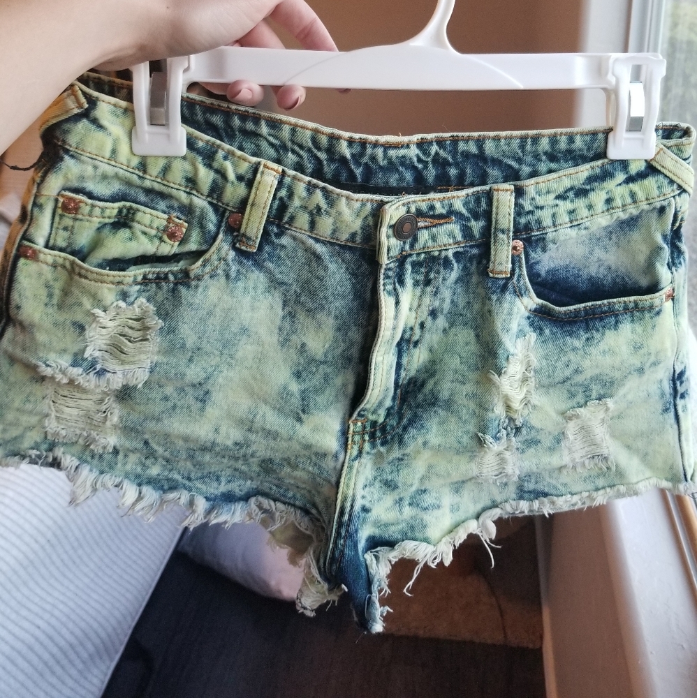 High waisted jean shorts